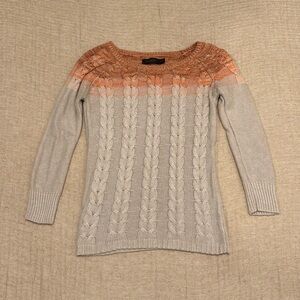 The Limited Tan‎ and Orange Ombre Crew Neck Sweater